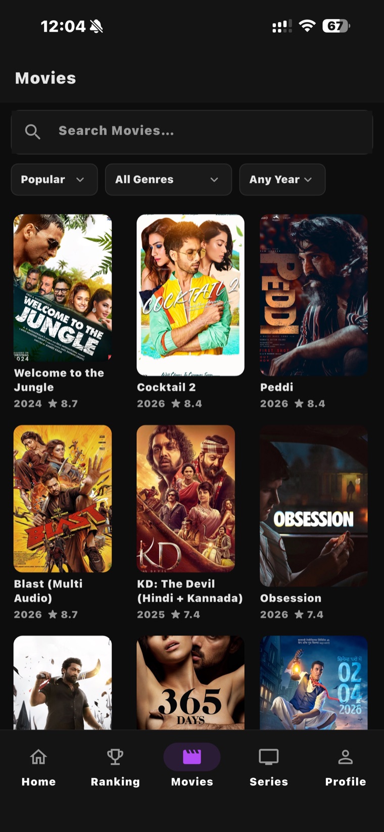 Browse movies